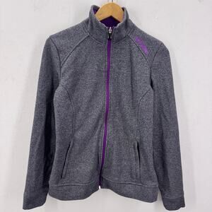 BRP Ski-Doo Grey Purple Fleee Fullzip Jacket sz M Active Comfort Casual Sporty